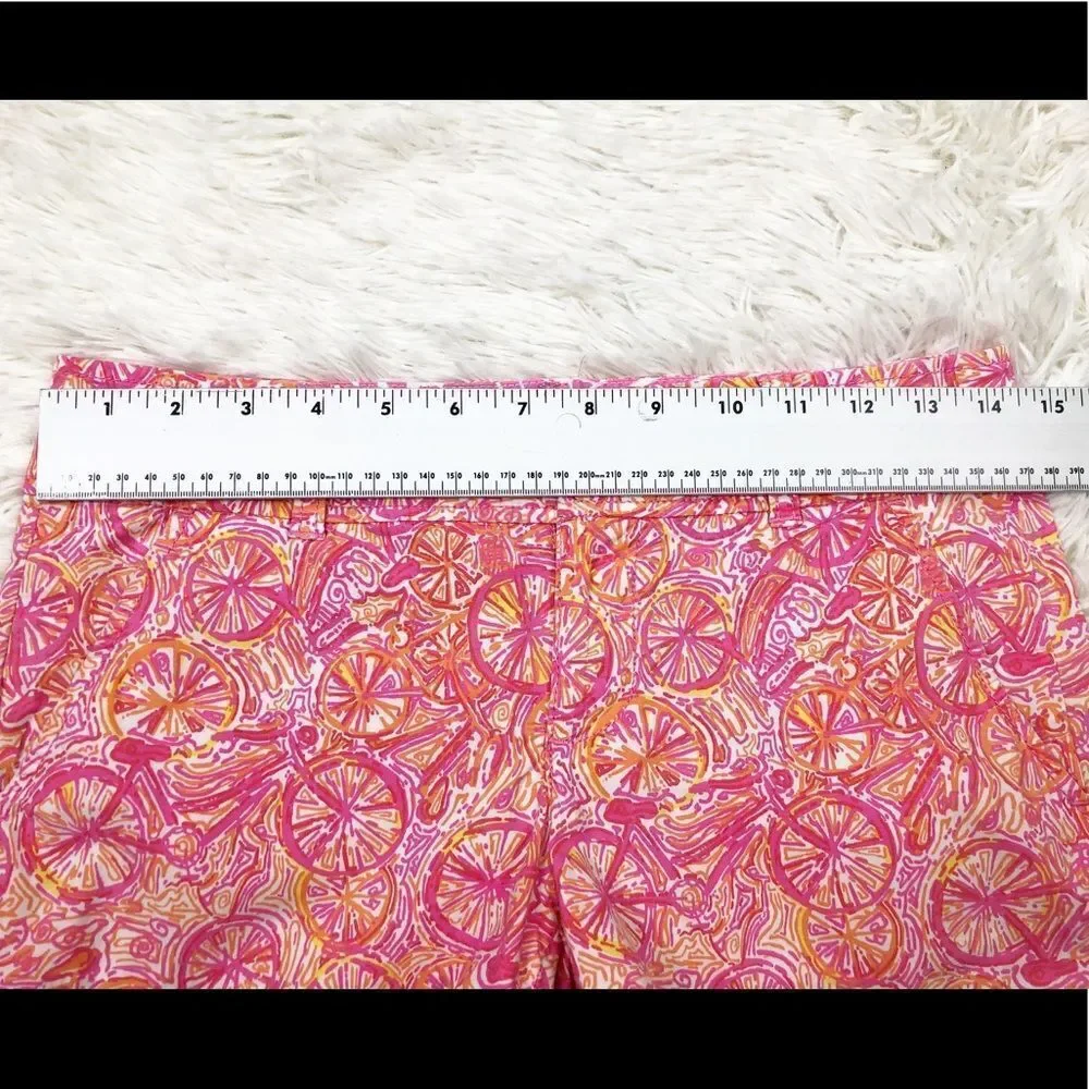 Lilly Pulitzer Callahan Shorts Ten Speed Bicycle Pink Orange‎ Slice Print Size 0
